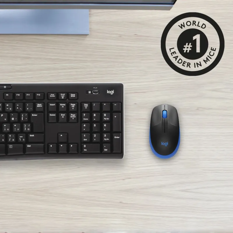 Mouse usb optical wrl m190-blue 910-005907 logitech