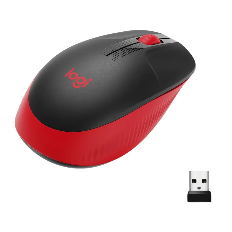 Logitech - Full size Mouse - M190 - Wireless - USB - Red