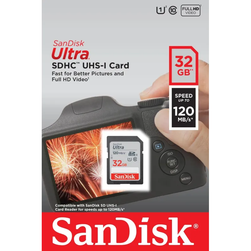 Memory sdhc 32gb uhs-i-sdsdun4-032g-gn6in sandisk