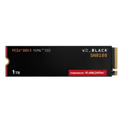 SSD-SANDISK-2400xTBW rating-NVMe Yes-PCI Express 5.0-M.2-1000 GB-POWERED BY SANDISK-Black SN8100-WDS100T1X0M