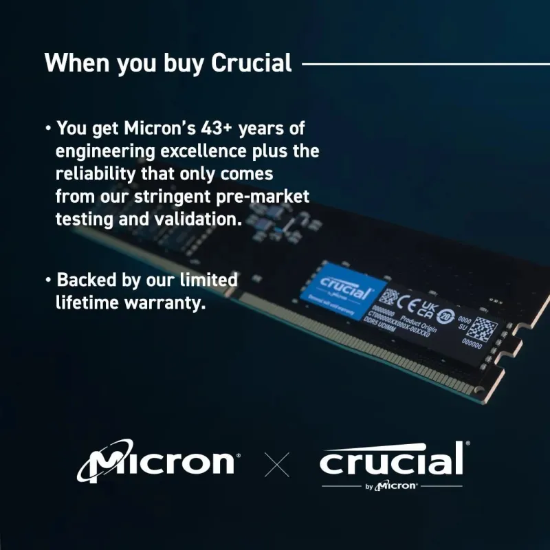 Memory dimm 64gb ddr5-5600-kit2 ct2k32g56c46u5 crucial