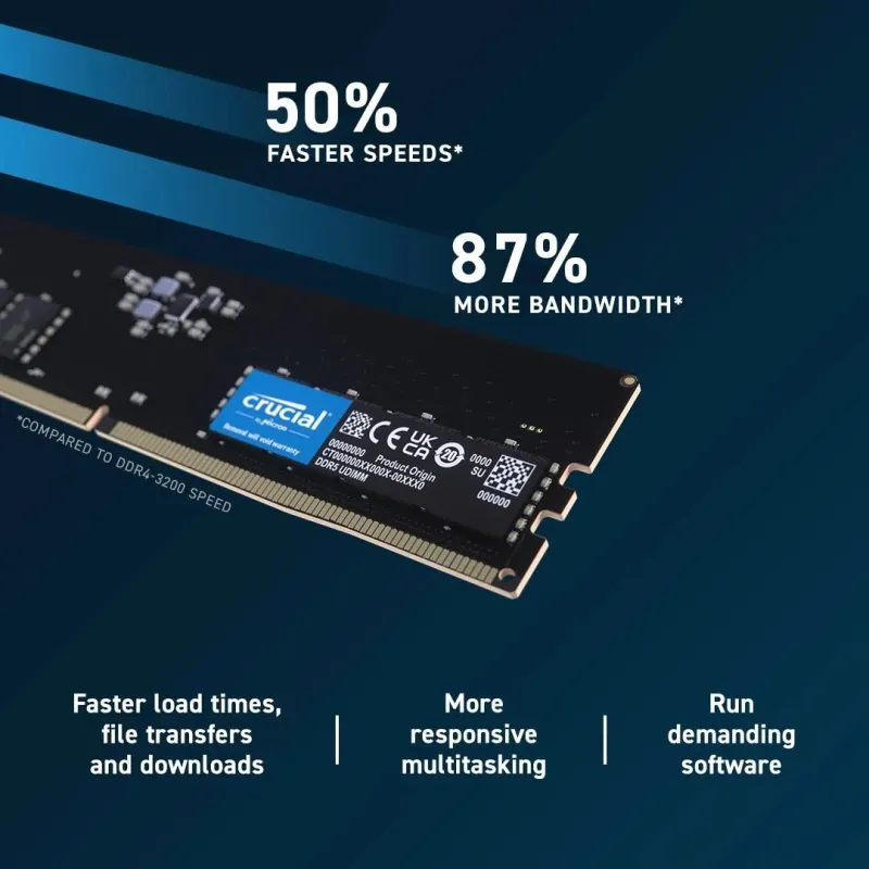 Memory dimm 64gb ddr5-5600-kit2 ct2k32g56c46u5 crucial