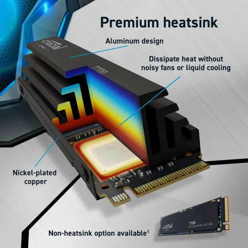 SSD-CRUCIAL-T700-4TB-M.2-PCIe Gen5-NVMe-TLC-Write speed 11800 MBytes-sec-Read speed 12400 MBytes-sec-TBW 2400 TB-CT4000T700SSD5