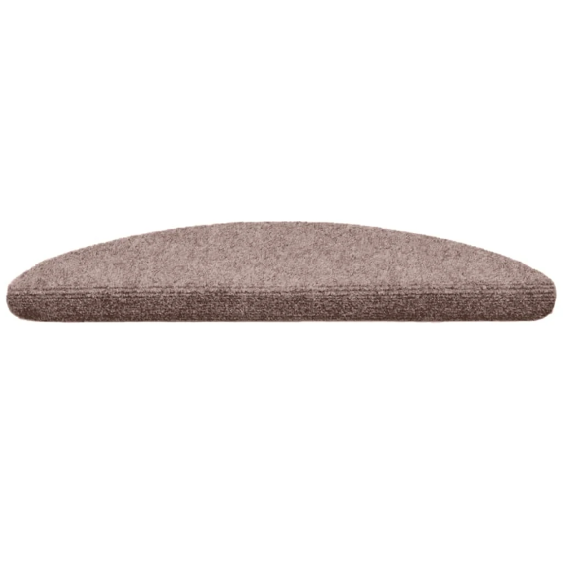 vidaXL kāpņu paklājiņi, pašlīmējoši, 15 gab., 56x17x3 cm, gaiši brūns, pusapaļi