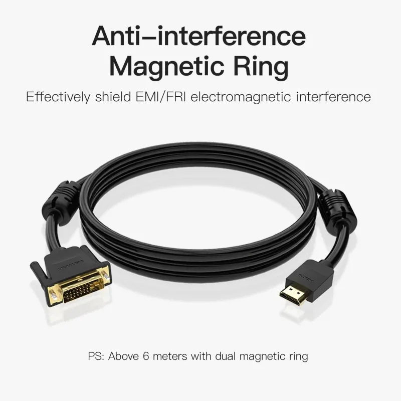 Cable hdmi to dvi 5m-black abfbj vention