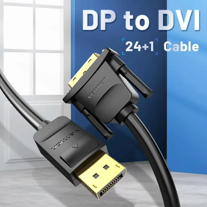 Cable dp to dvi 1m-black hafbf vention