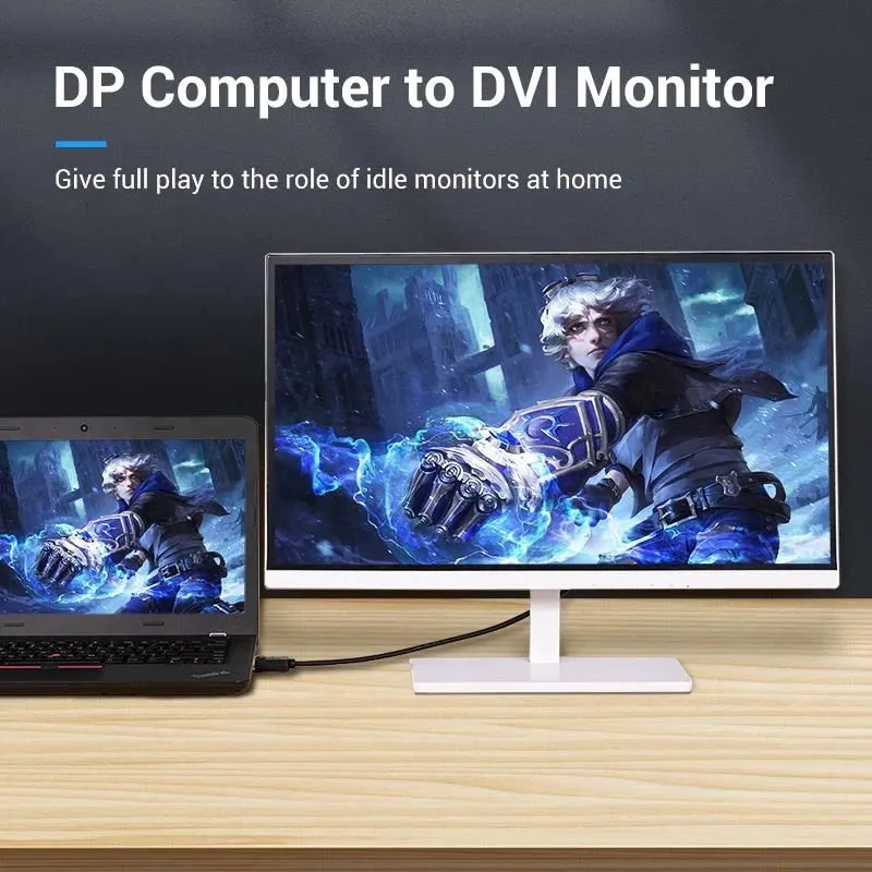 Cable dp to dvi 1m-black hafbf vention