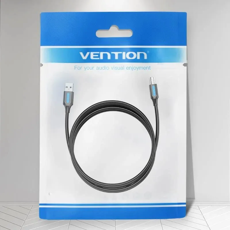 Cable usb2.0 male to male-0.5m black coqbd vention