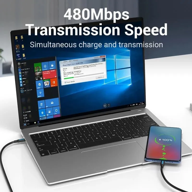 Cable usb-c to usb-c-1m black cosbf vention