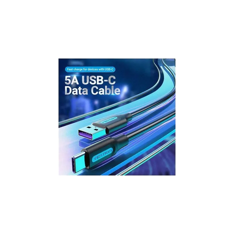 Cable usb-c to usb2.0-1m pvc black corbf vention