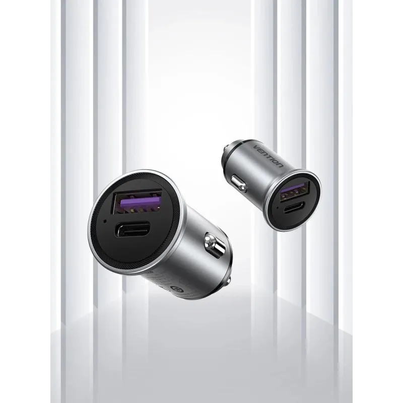 Mobile charger car usb-2p gray ffbh0 vention
