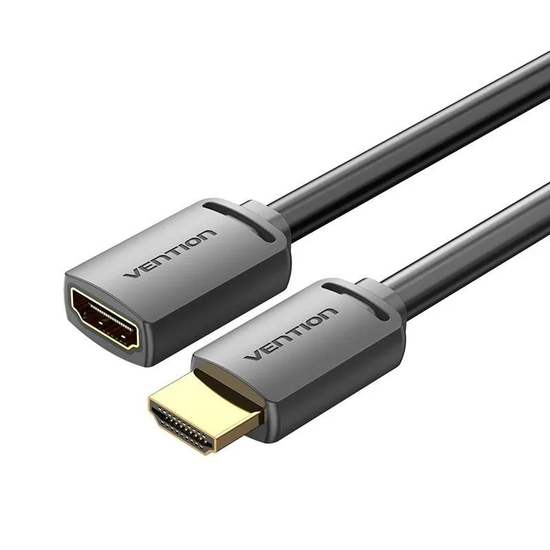 Cable hdmi male-female 4k-1m black ahcbf vention