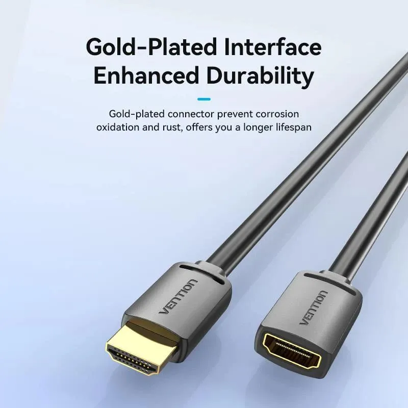 Cable hdmi male-female 4k-2m black ahcbh vention