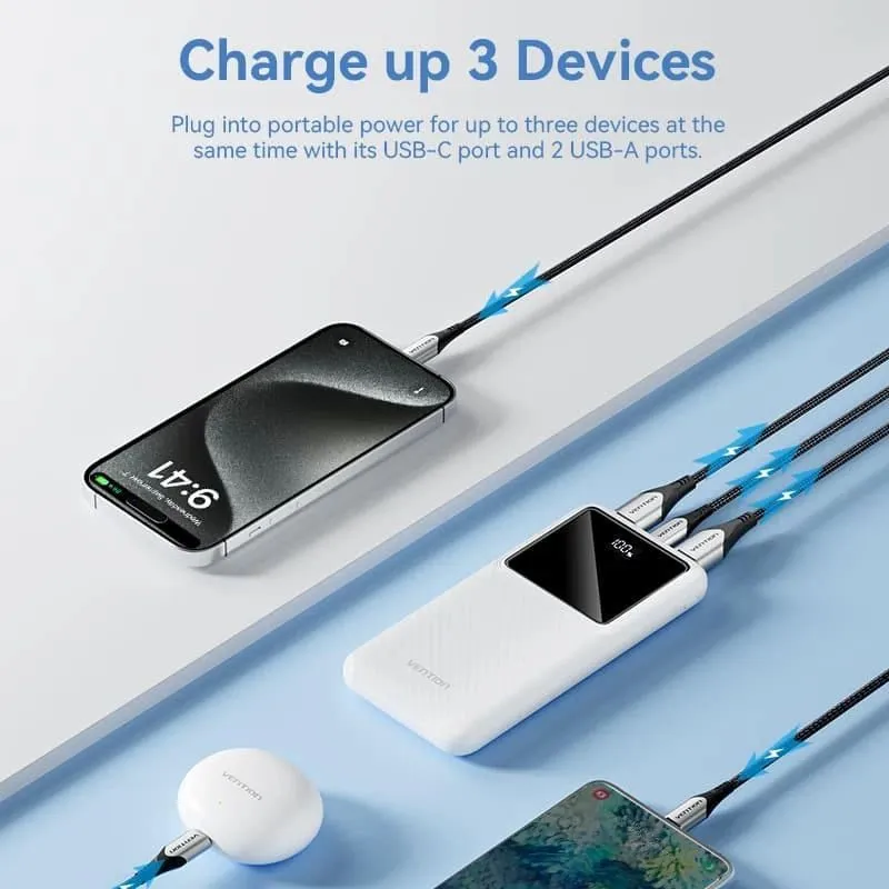 Power bank usb 10000mah 22.5w-usb white fhkw0 vention