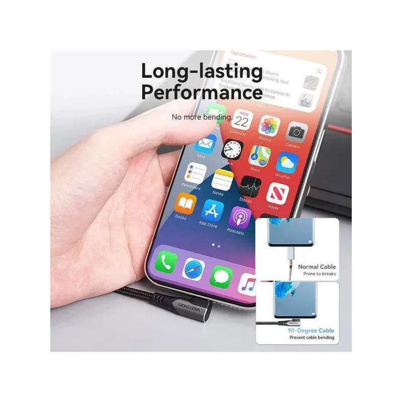 Cable usb-c to usb-c-1m gray trahf vention