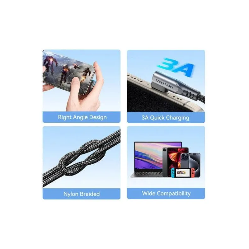 Cable usb-c to usb-c-1m gray trahf vention