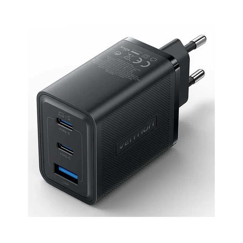 Mobile charger wall 65w usb-3p black ferb0-eu vention