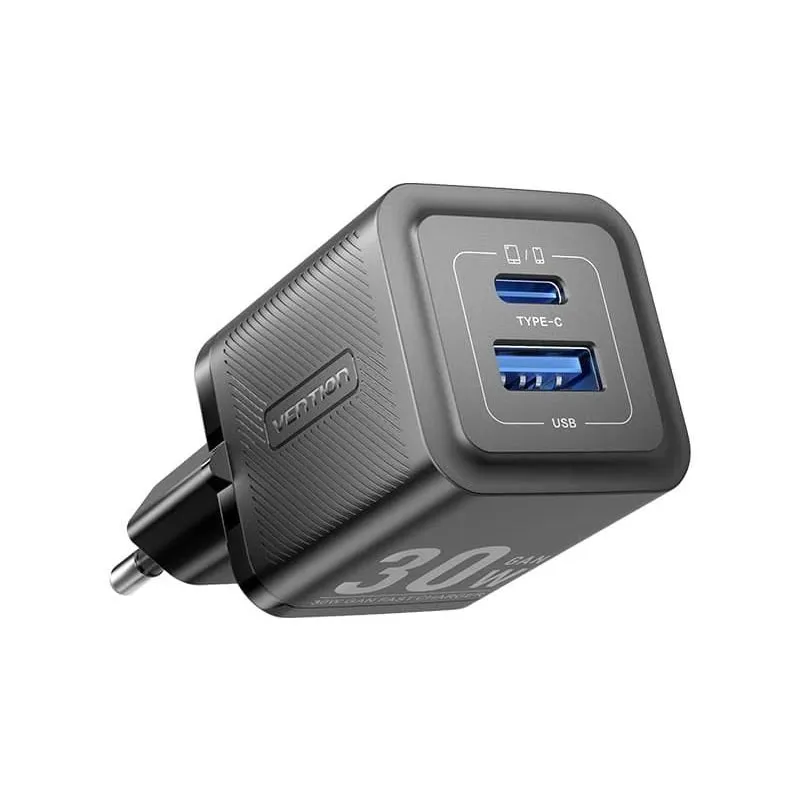 Mobile charger wall 30w usb-c-2p black feqb0-eu vention