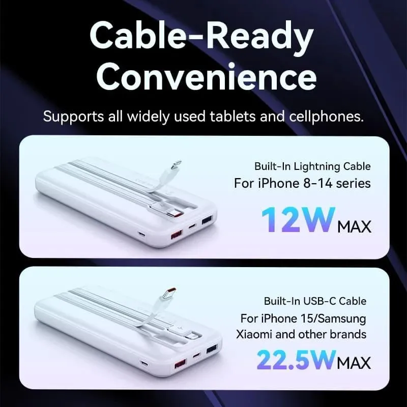 Power bank usb 10000mah 22.5w-white fhow0 vention