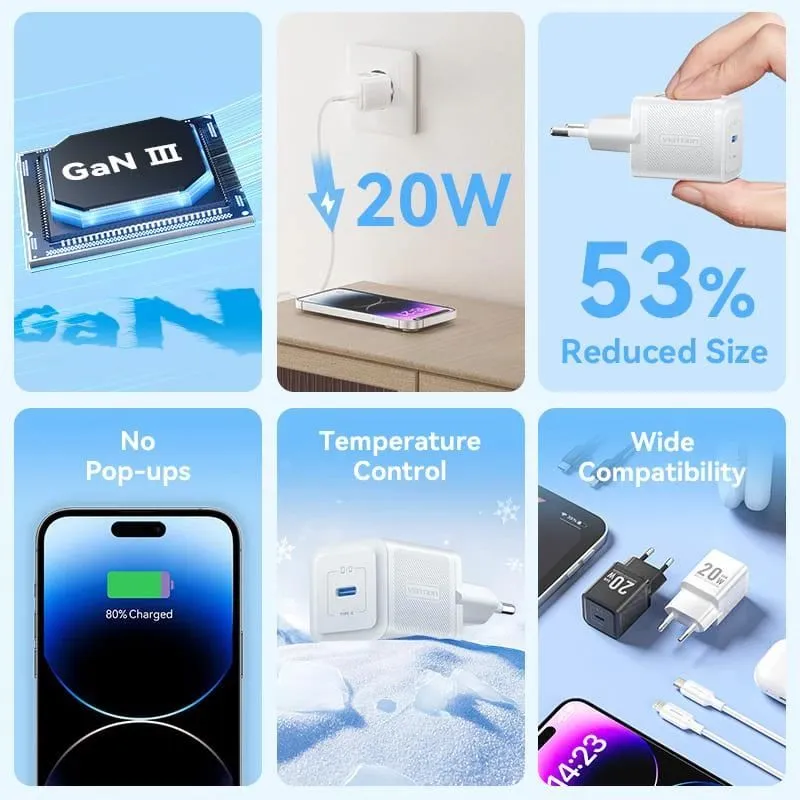Mobile charger wall usb-c-20w tz-fepw0-eu-02 vention