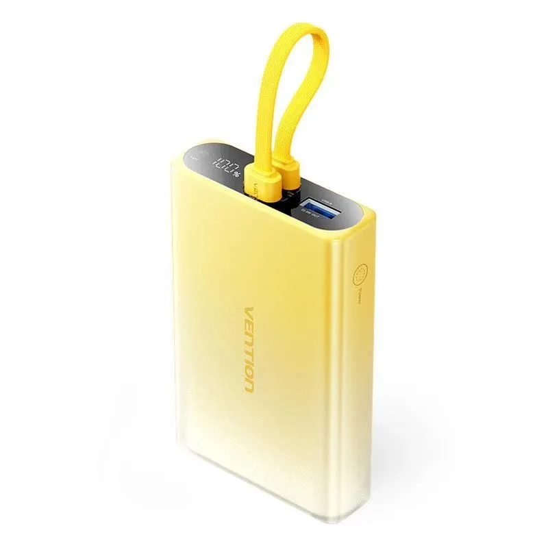 Power bank usb 10000mah 22.5w-yellow fhzy0 vention