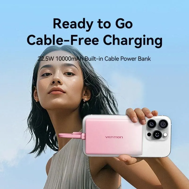 Power bank usb 10000mah 22.5w-yellow fhzy0 vention