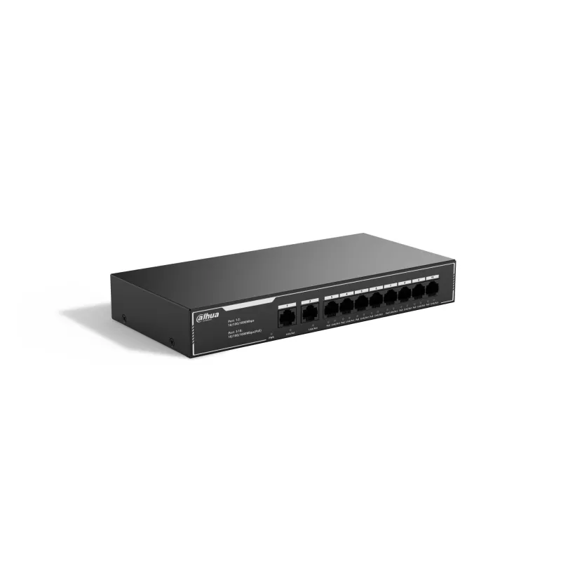 Switch-DAHUA-10-Port Economical Gigabit PoE Switch with 8-Port PoE-Type L2-SG1010LP
