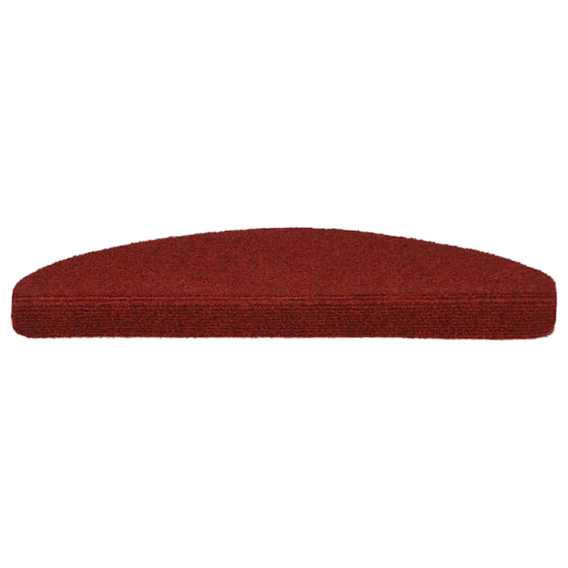 vidaXL kāpņu paklāji, 15 gab., pašlīmējoši, 65x21x4 cm, sarkani