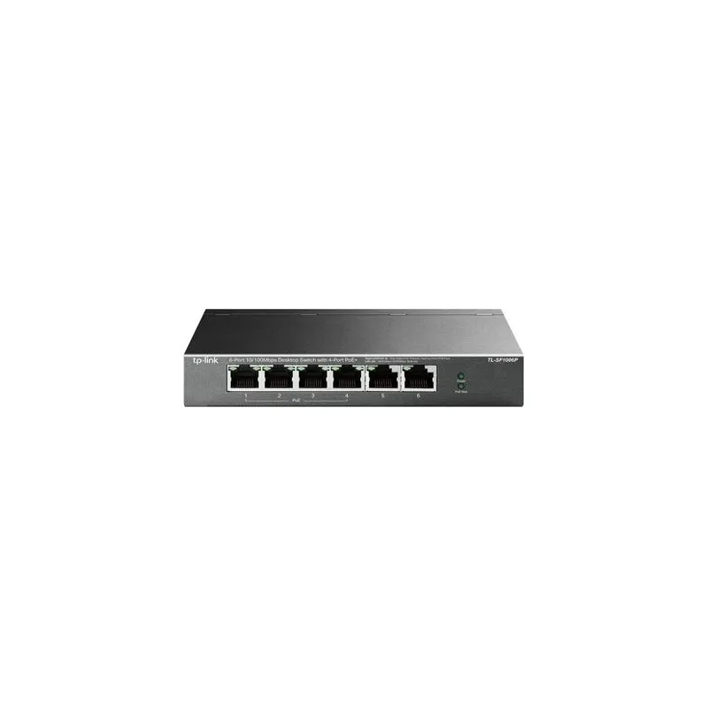 TP-LINK - Switch - TL-SF1006P - Unmanaged - Desktop - 10-100 Mbps ,RJ-45, ports quantity 6 - PoE+ ports quantity 4 - Power