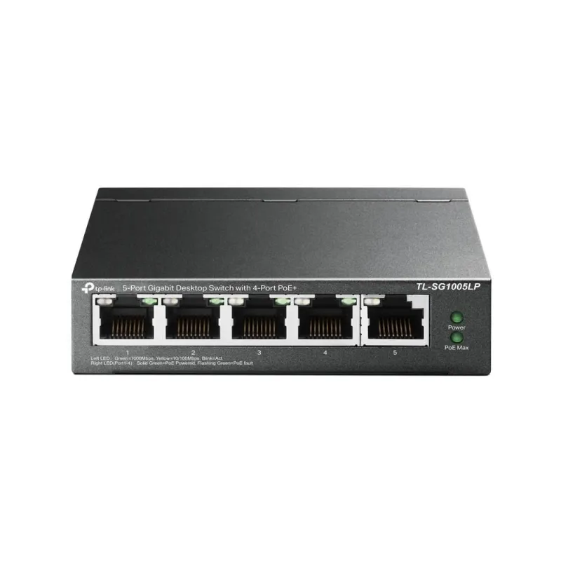 TP-LINK - Switch - TL-SG1005LP - Unmanaged - Desktop - PoE+ ports quantity 4 - Power supply type External