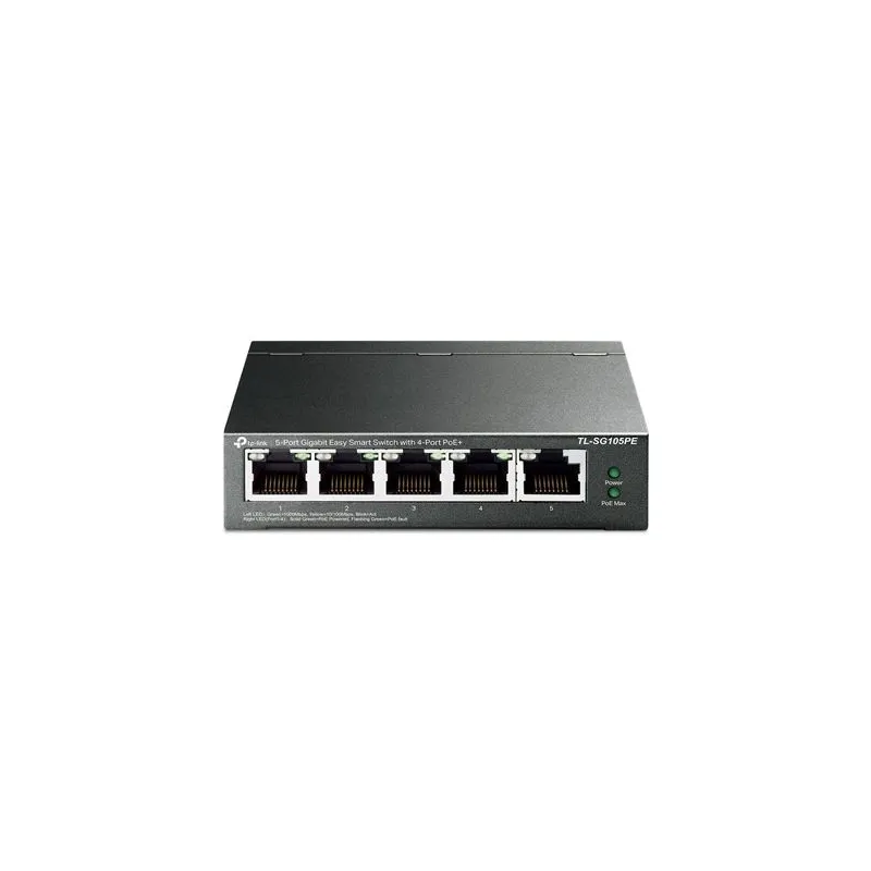 Switch-TP-LINK-Desktop-pedestal-5x10Base-T - 100Base-TX - 1000Base-T-PoE ports 4-TL-SG105PE