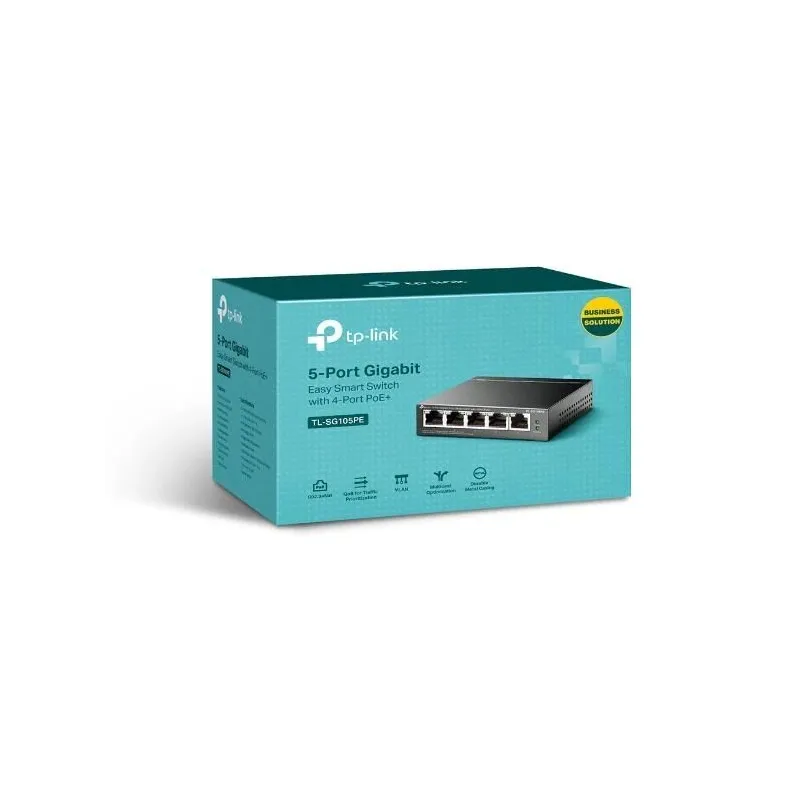 Switch-TP-LINK-Desktop-pedestal-5x10Base-T - 100Base-TX - 1000Base-T-PoE ports 4-TL-SG105PE