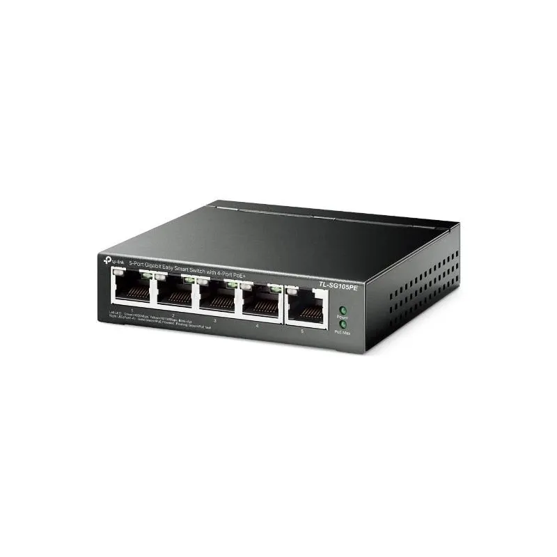 Switch-TP-LINK-Desktop-pedestal-5x10Base-T - 100Base-TX - 1000Base-T-PoE ports 4-TL-SG105PE