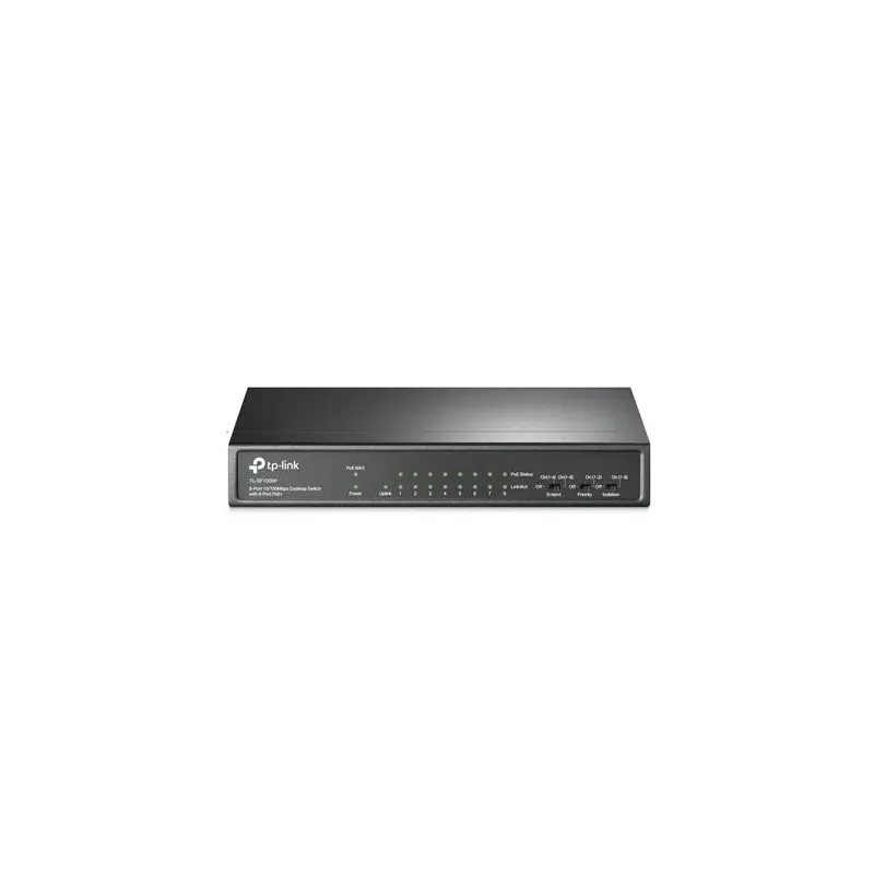 Switch-TP-LINK-Desktop-pedestal-9x10Base-T - 100Base-TX-PoE+ ports 8-TL-SF1009P