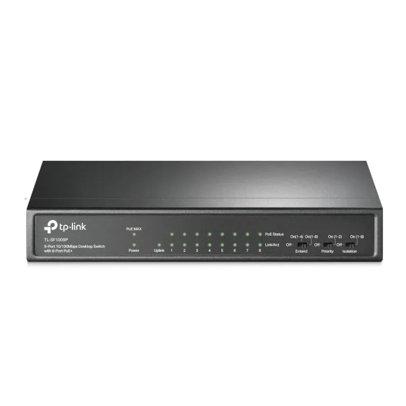 Switch-TP-LINK-Desktop-pedestal-9x10Base-T - 100Base-TX-PoE+ ports 8-TL-SF1009P