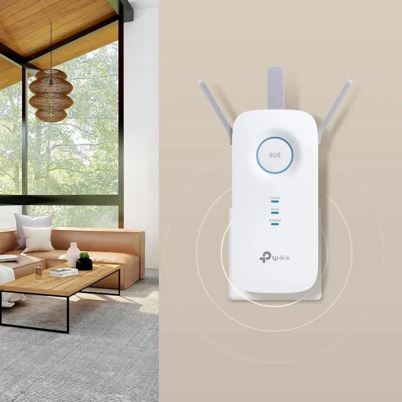 TP-LINK - AC1900 Wi-Fi Range Extender - RE550 - 802.11ac - 2GHz-5GHz - 600+1300 Mbit-s - 10-100-1000 Mbit-s - Ethernet LAN