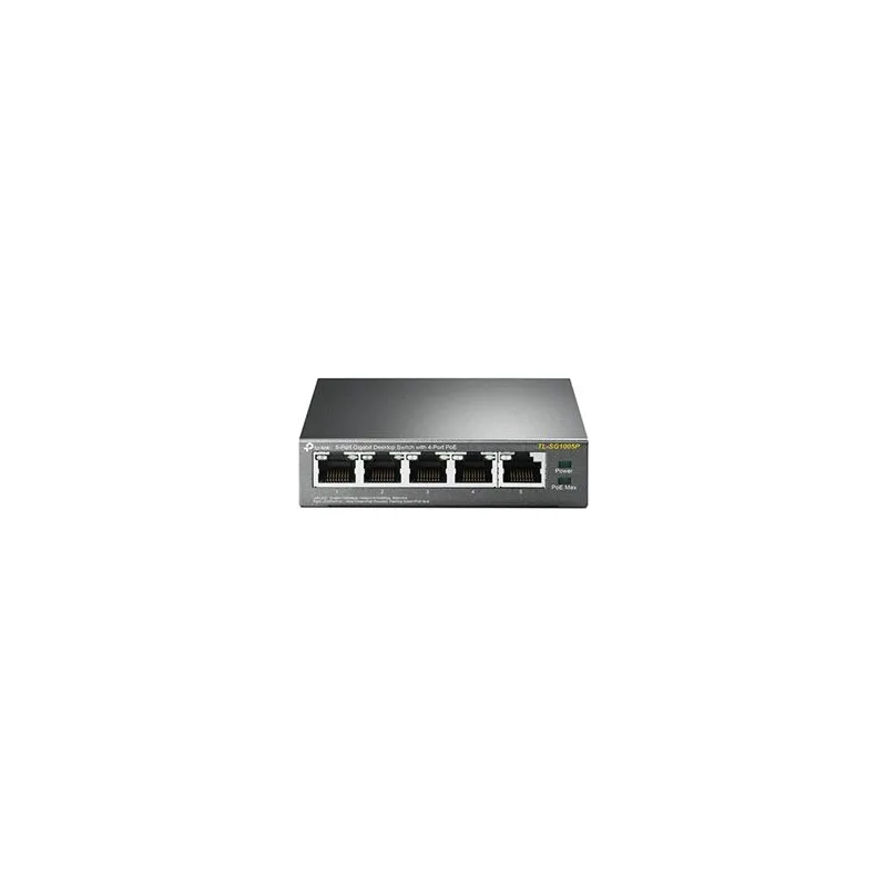 Switch-TP-LINK-Desktop-pedestal-5x10Base-T - 100Base-TX - 1000Base-T-PoE ports 4-TL-SG1005P