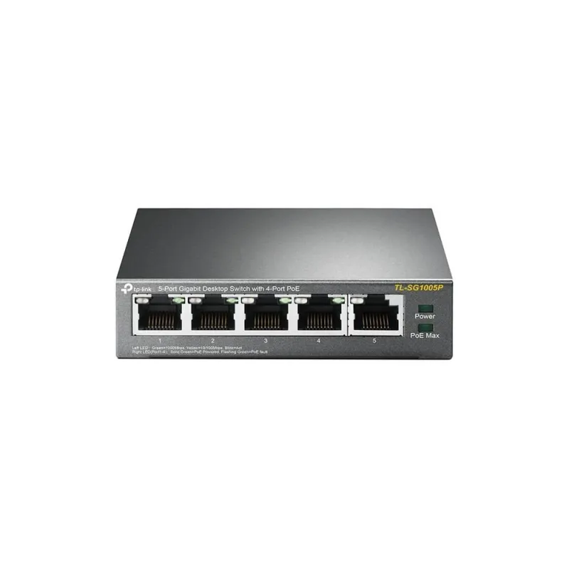 Switch-TP-LINK-Desktop-pedestal-5x10Base-T - 100Base-TX - 1000Base-T-PoE ports 4-TL-SG1005P