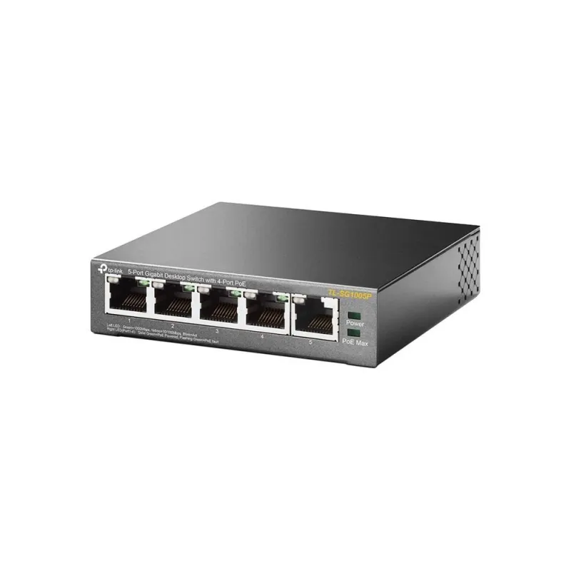 Switch-TP-LINK-Desktop-pedestal-5x10Base-T - 100Base-TX - 1000Base-T-PoE ports 4-TL-SG1005P