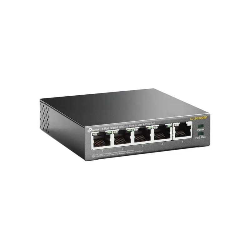 Switch-TP-LINK-Desktop-pedestal-5x10Base-T - 100Base-TX - 1000Base-T-PoE ports 4-TL-SG1005P
