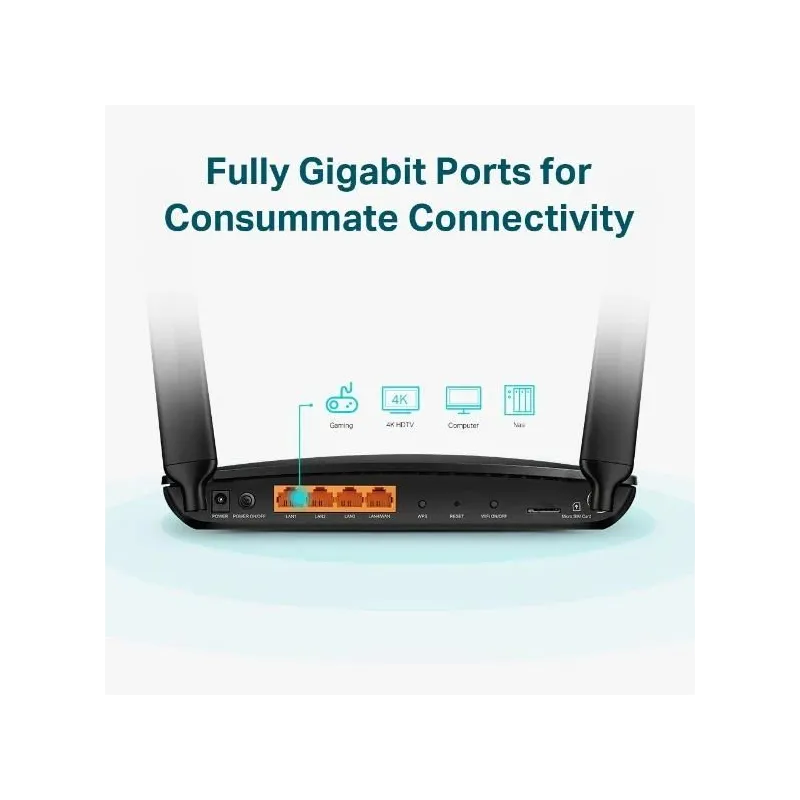 Wireless Router-TP-LINK-Wireless Router-1200 Mbps-IEEE 802.11ac-1 WAN-3x10-100-1000M-ARCHERMR600