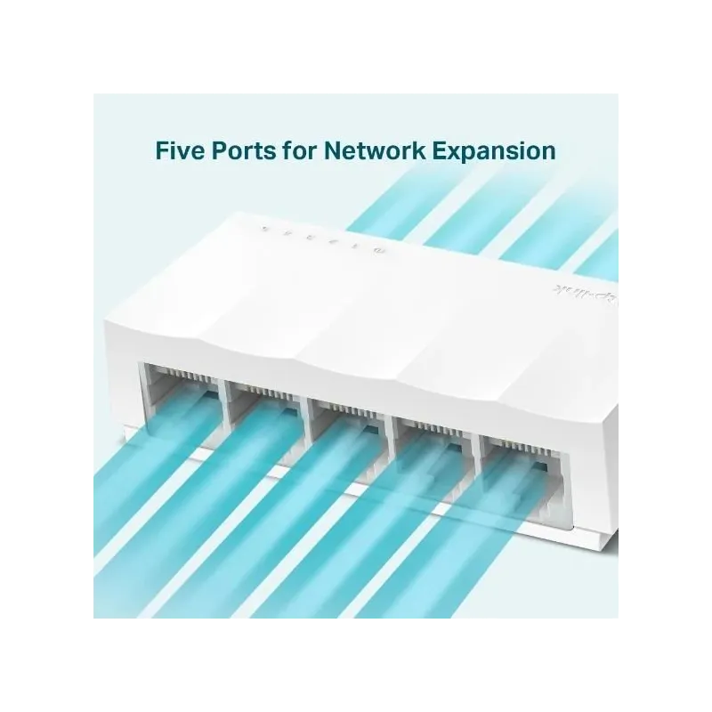 TP-LINK - 5-Port 10-100Mbps Desktop Network Switch - LS1005 - Unmanaged - Desktop - Power supply type External