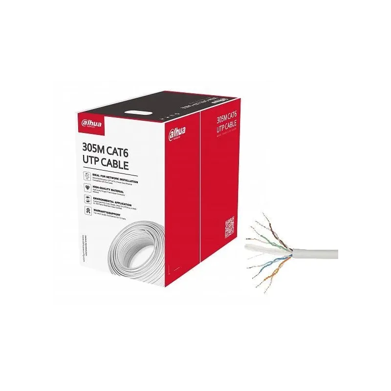 Cable cat6 utp 305m white-pfm920i-6un-c dahua