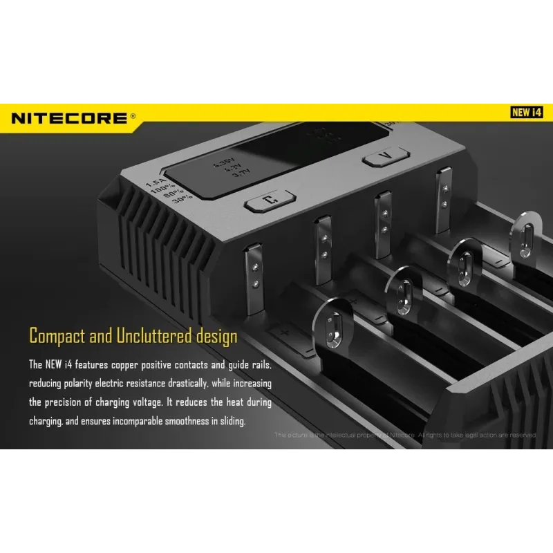 Battery charger 4-slot-intellicharger new i4 nitecore