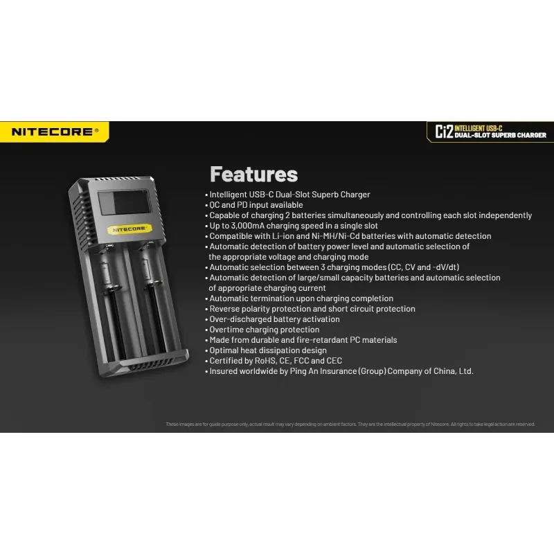 Battery charger 2-slot-ci2 nitecore
