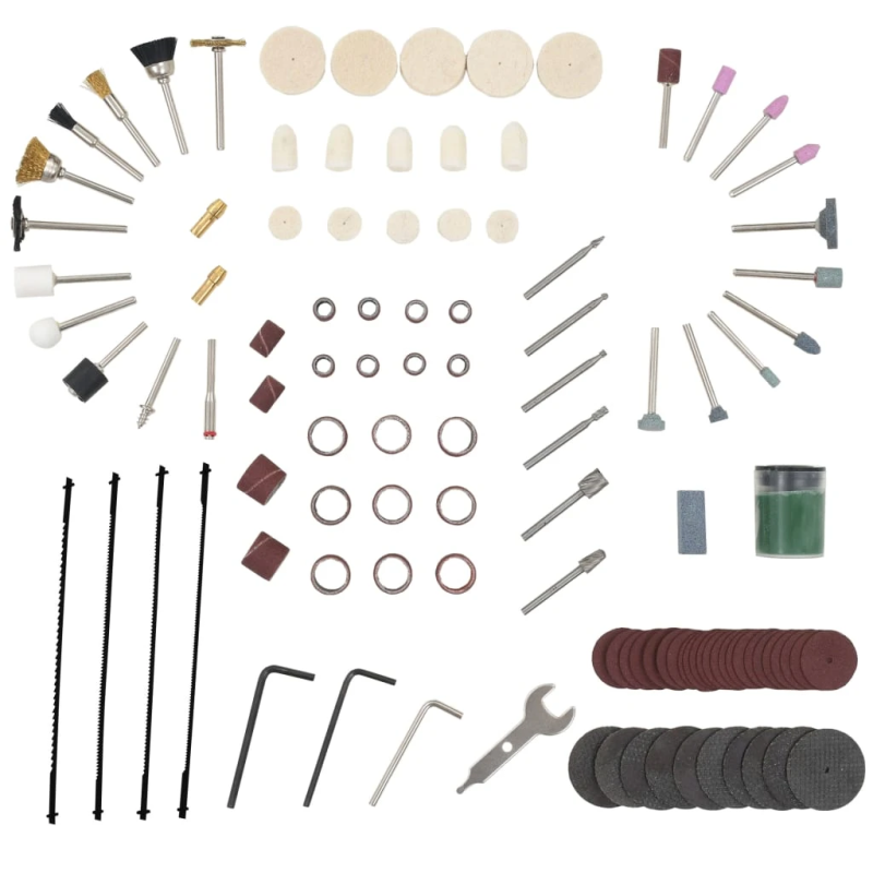 vidaXL finierzāģa komplekts, 108 daļas, 125 W, 252 mm