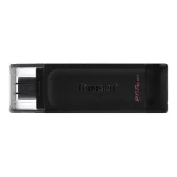 Kingston - USB Flash Drive - DataTraveler 70 - 256 GB - USB 3.2 Gen 1 Type-C - Black