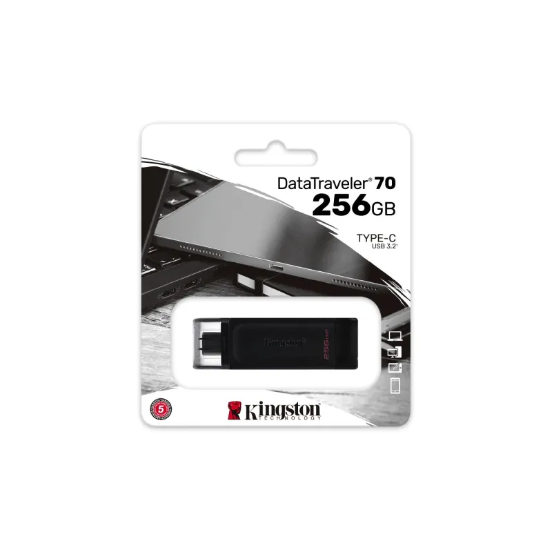 Memory drive flash usb-c 256gb-dt70-256gb kingston