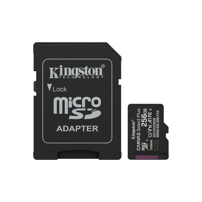 Memory micro sdxc 256gb uhs-i-w-adapter sdcs3-256gb kingston