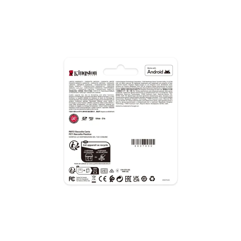 Memory micro sdxc 256gb uhs-i-w-adapter sdcs3-256gb kingston